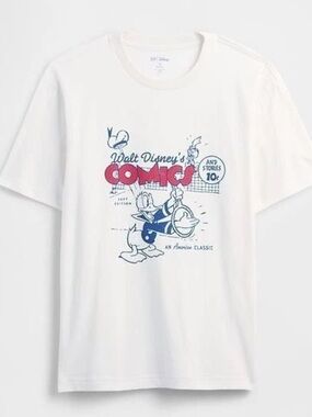 NWT Walt Disney Comics Gap Men’s Short Sleeve Cream Colored T-Shirt, Size Large